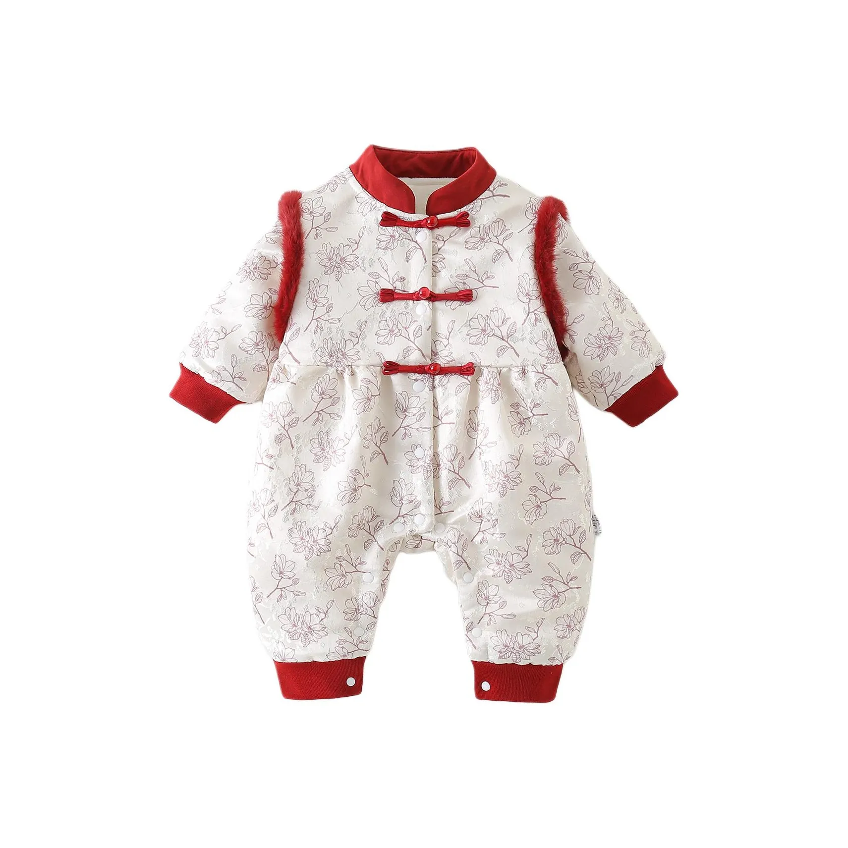 XiaoJinBu Красный Малыш Комбинезоны Ползунки