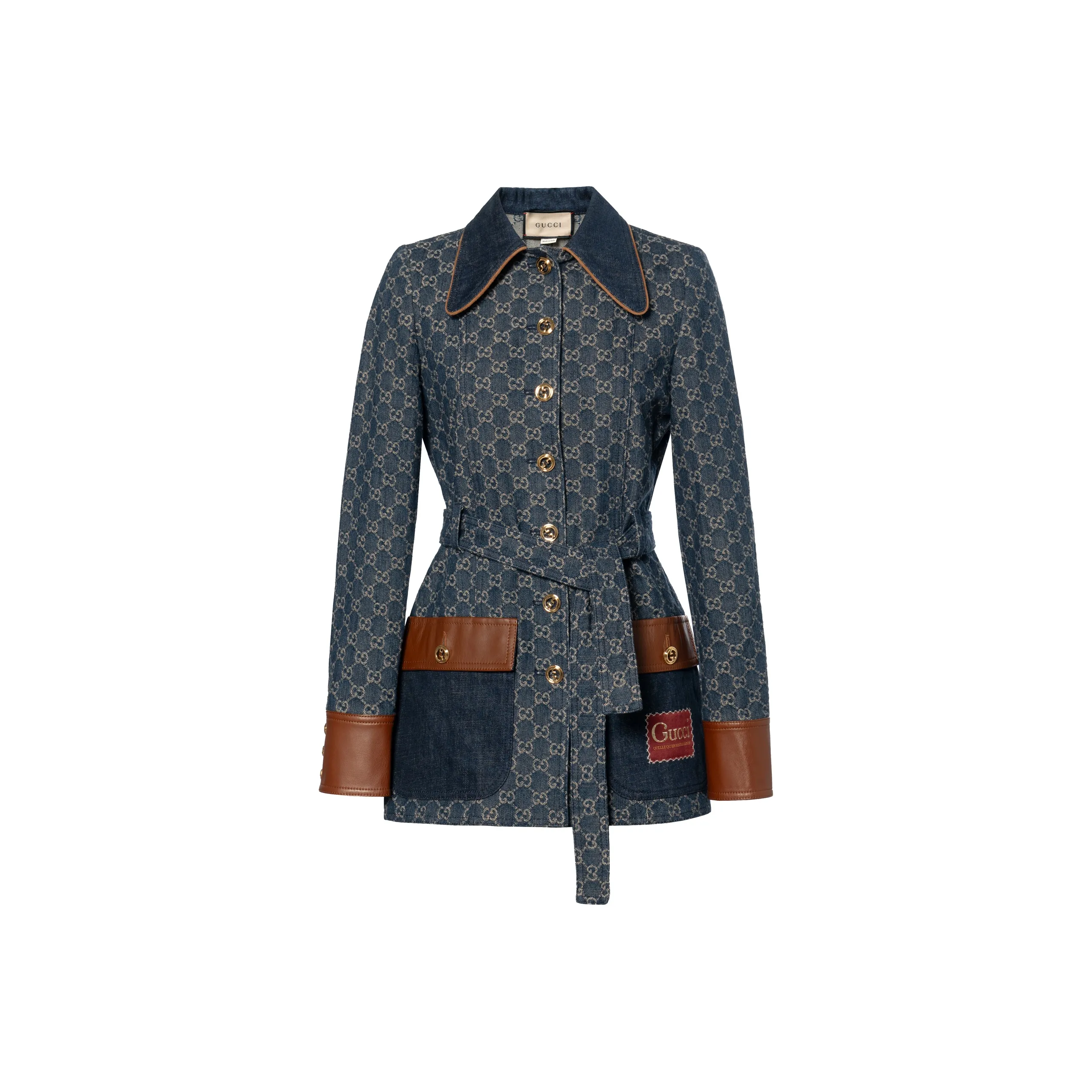 GUCCI Demin Denim Jackets Women's Dark Blue