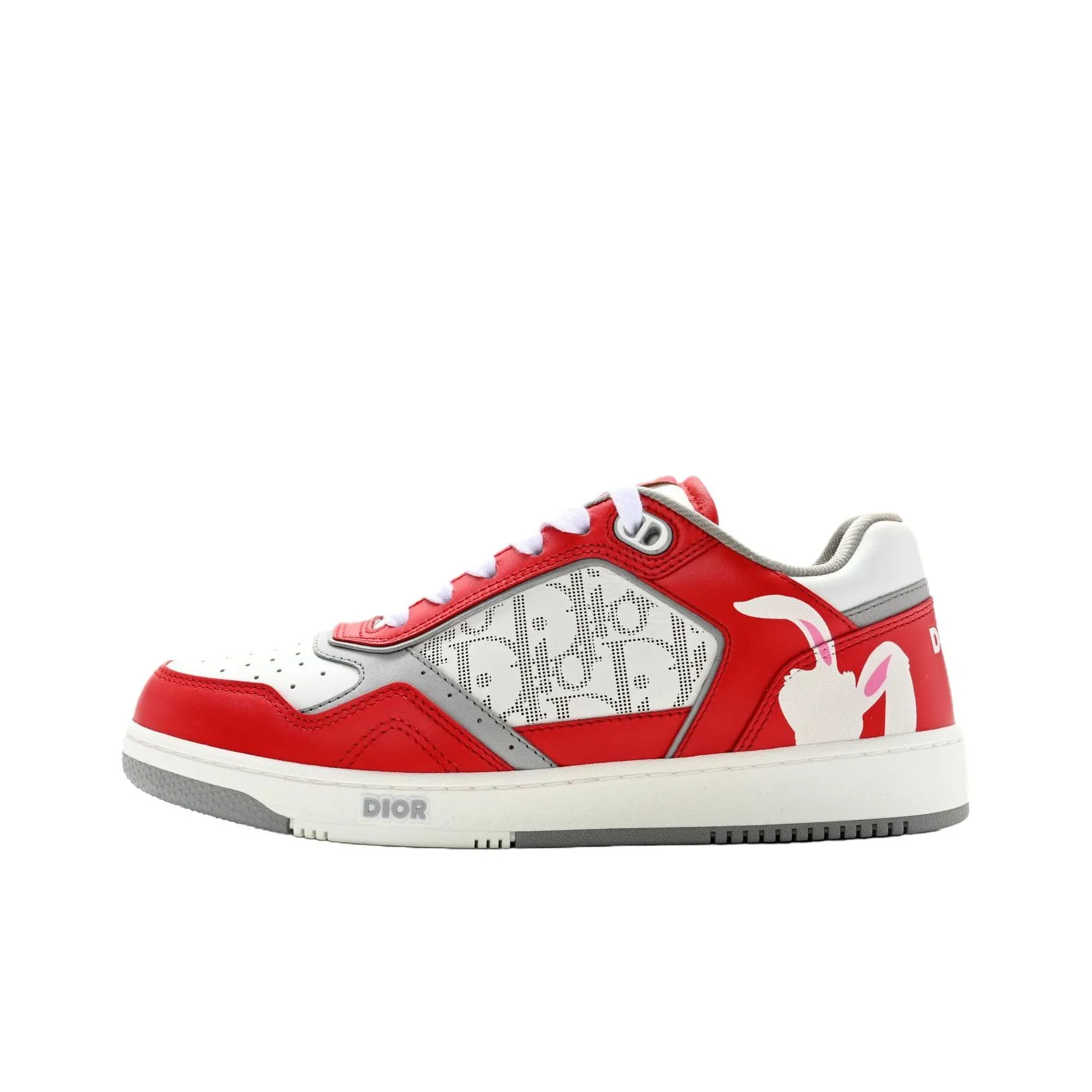 DIOR B27 Skateboard Shoes Men Low Top White Red