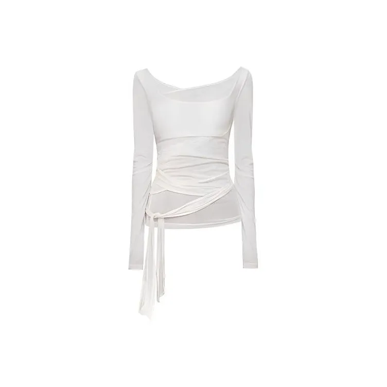 ABBY GODDESS Белый топ Женские T-рубашки