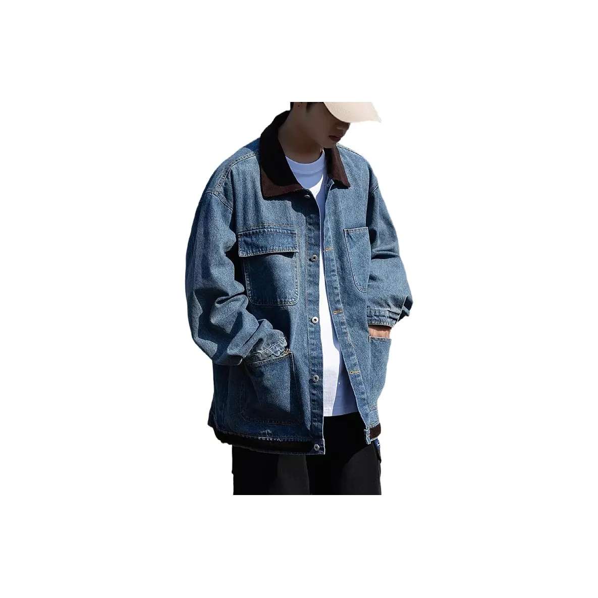 THINGYLAB Синий Мужской Джинсовые Куртки