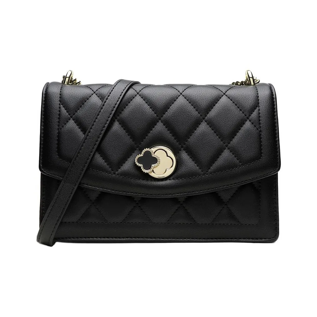 L'ALPINA Корова Кожа Цепь Сумка через плечо Стандартная Женская Черный Экрю