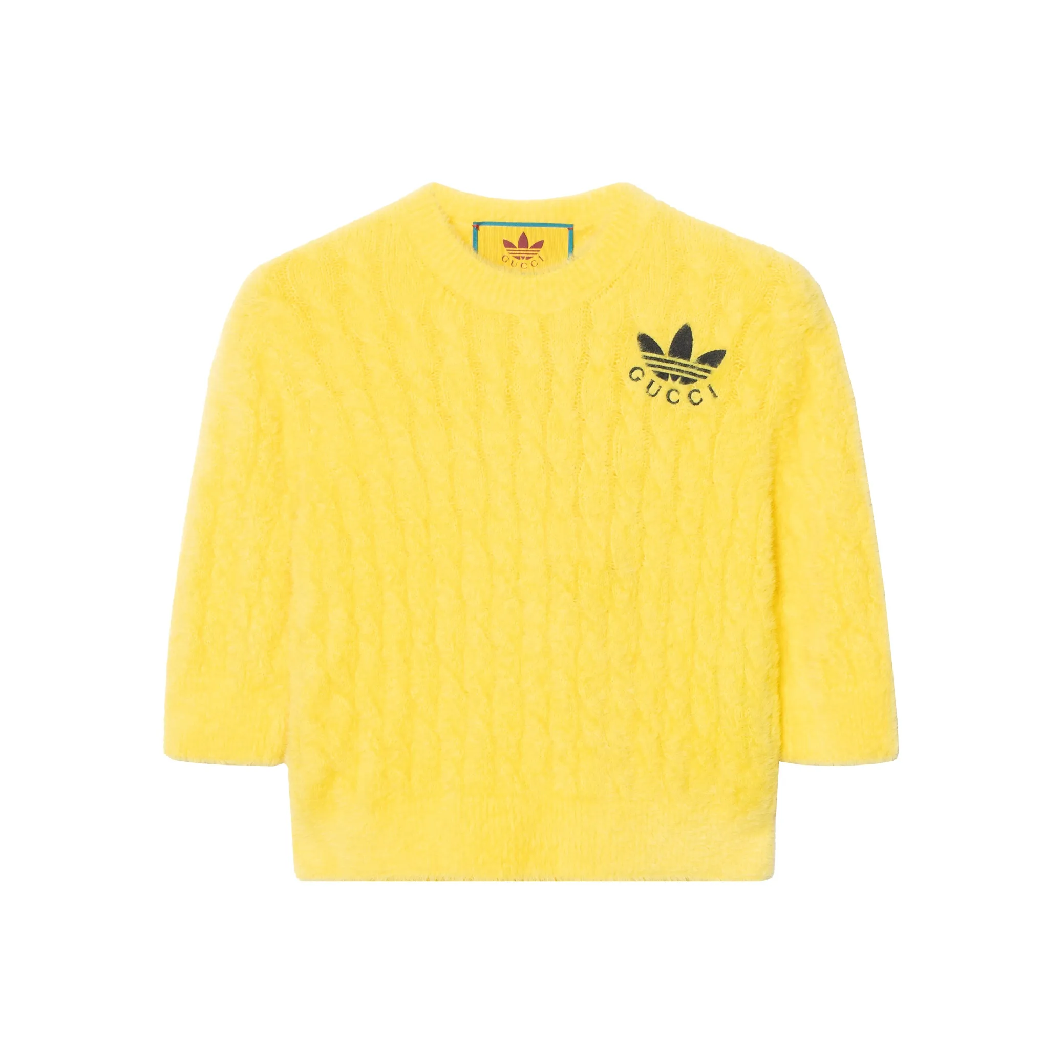 Adidas Originals X GUCCI Adidas X GUCCI Co branded Series Crop Tops Women's Yellow
