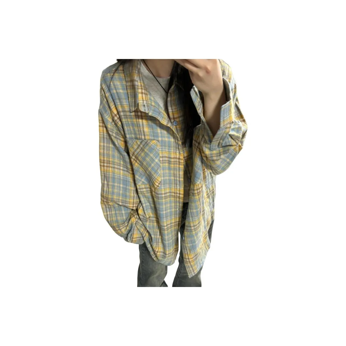 BEAR UNION Синие Желтые Клетчатые Унисекс Рубашки
