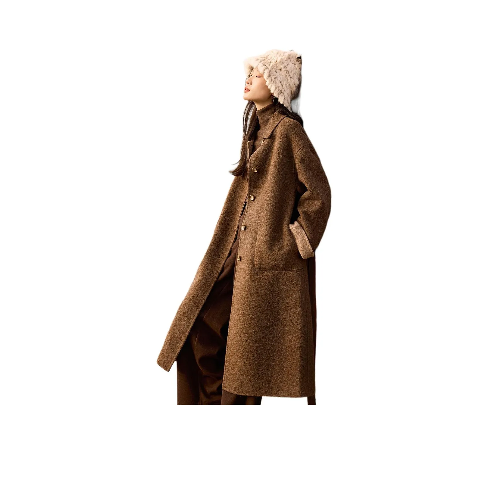 Mo Han Yi Mei Мокко Женское Пальто