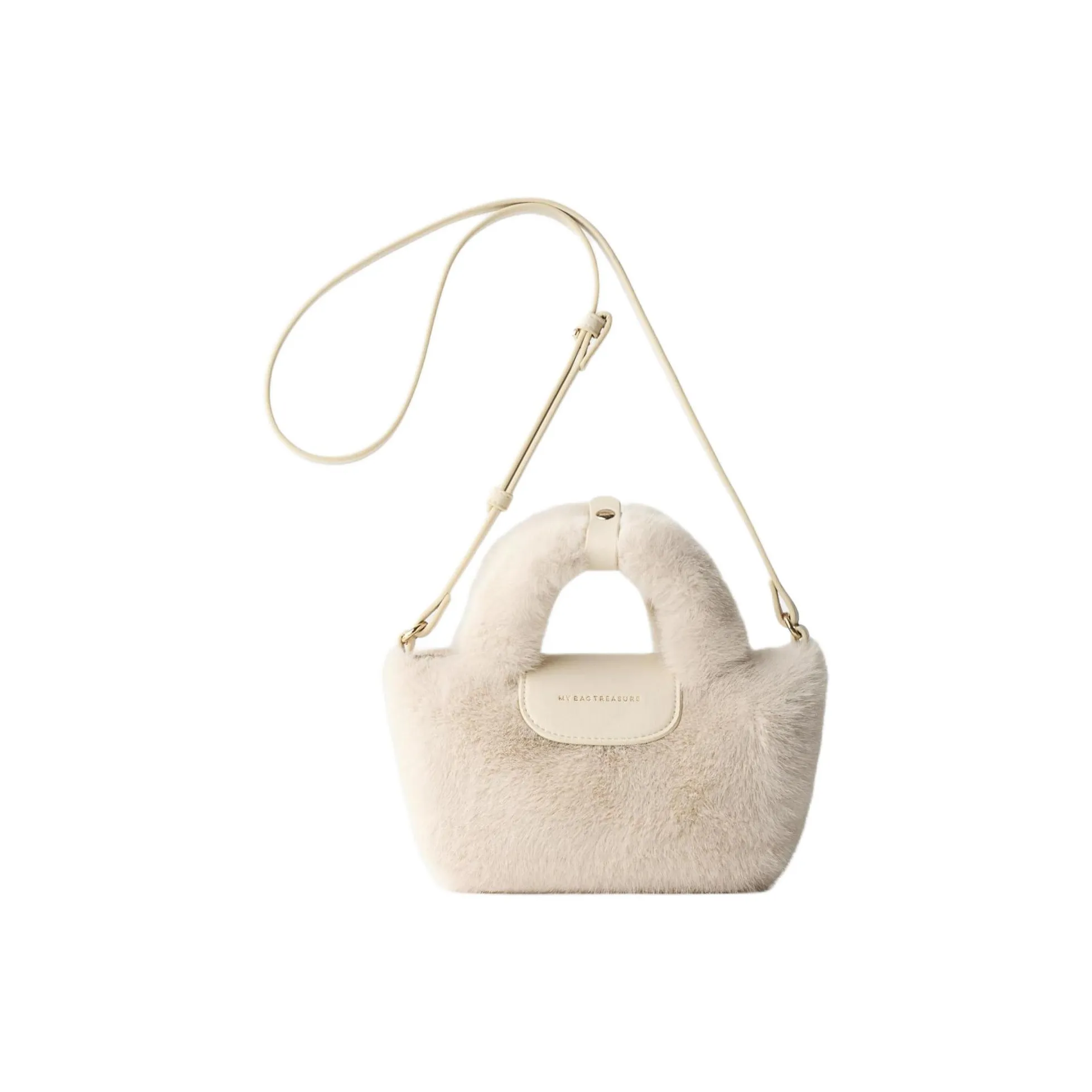 ZARA Полиэстер Сумка через плечо Мини Женская Бежевая