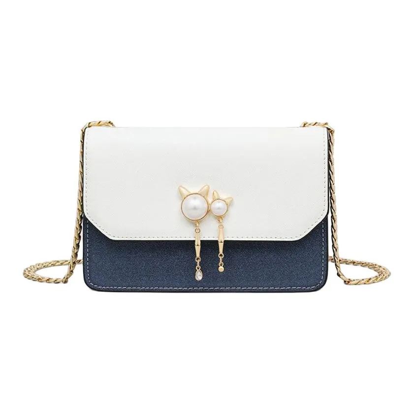 PT'SON Коровья кожа с синтетической кожей сумка через плечо стандартная женская королевский синий розовый белый