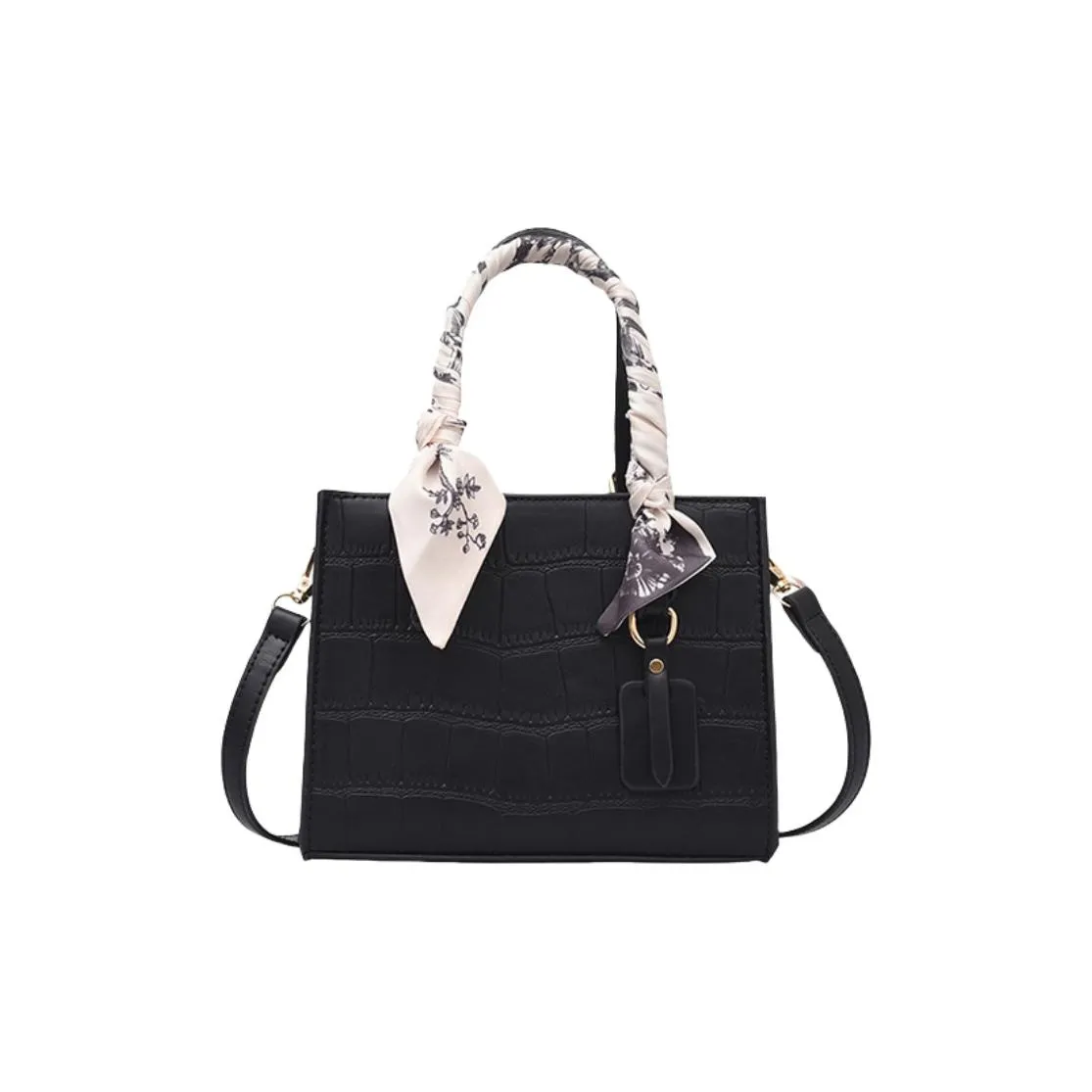 Duoluplo Doron Paul ПУ (полиуретан) Сумка Стандартная Женская Крокодил Черный Крокодил Белый Мультяшный Черный Мультяшный Белый