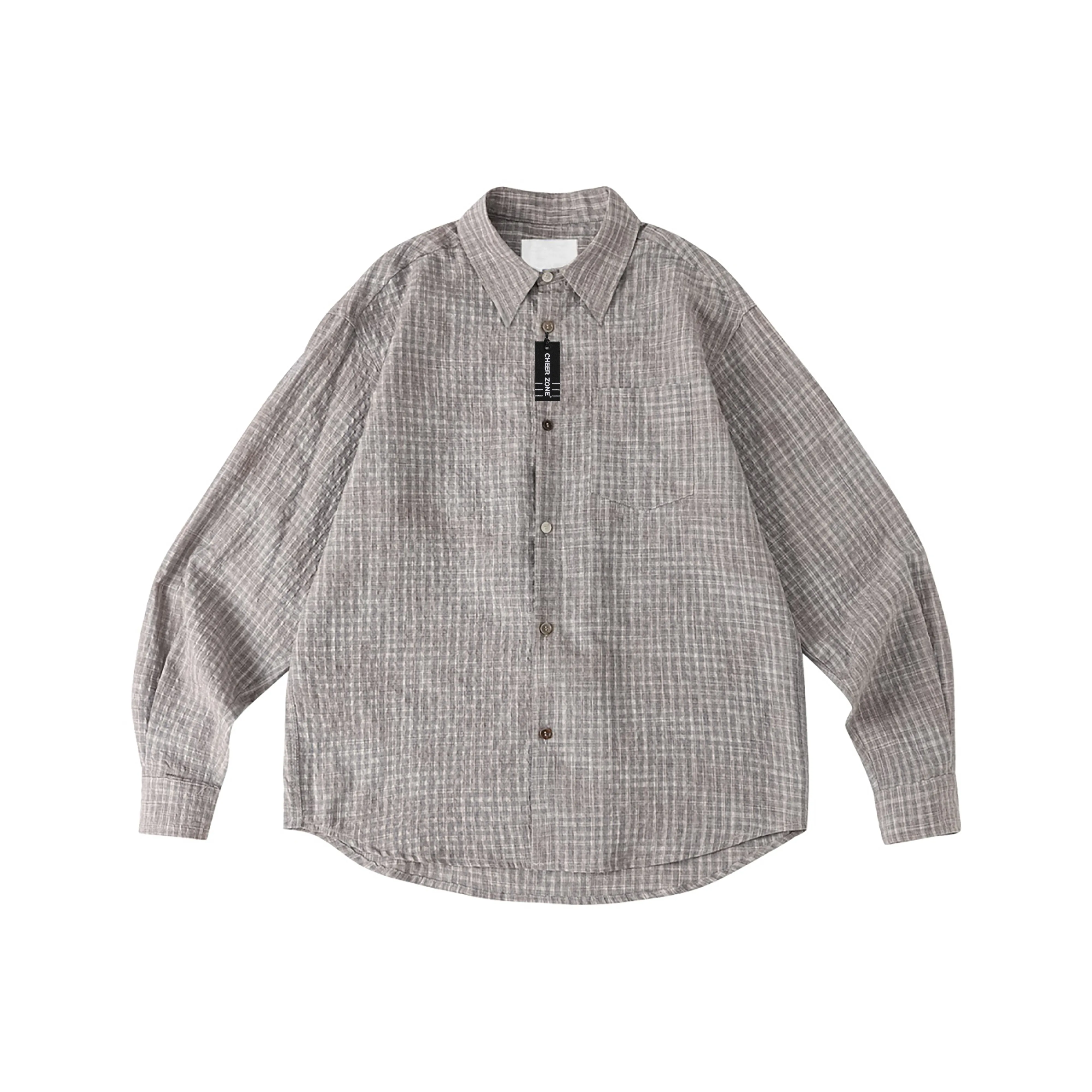 CHEER ZONE Серая рубашка в клетку унисекс