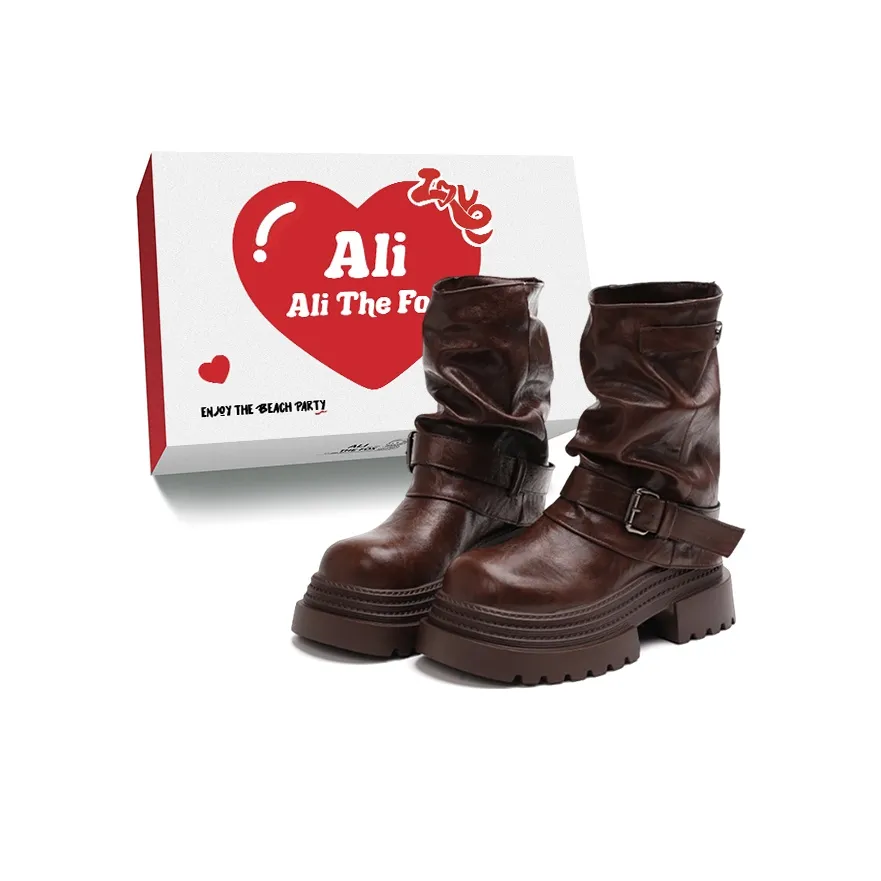 Али Тх Фокс Винтаж Нишевый Мода Классический Короткий Мартин Ботинки Женские