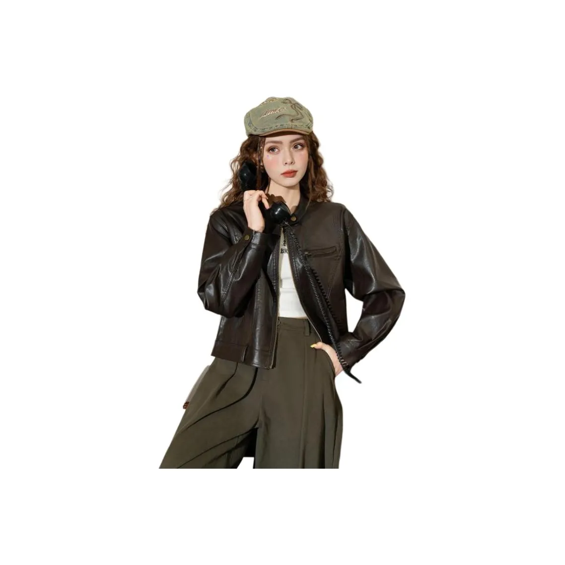 FAWENXIANGZI Кожа Куртка Женская