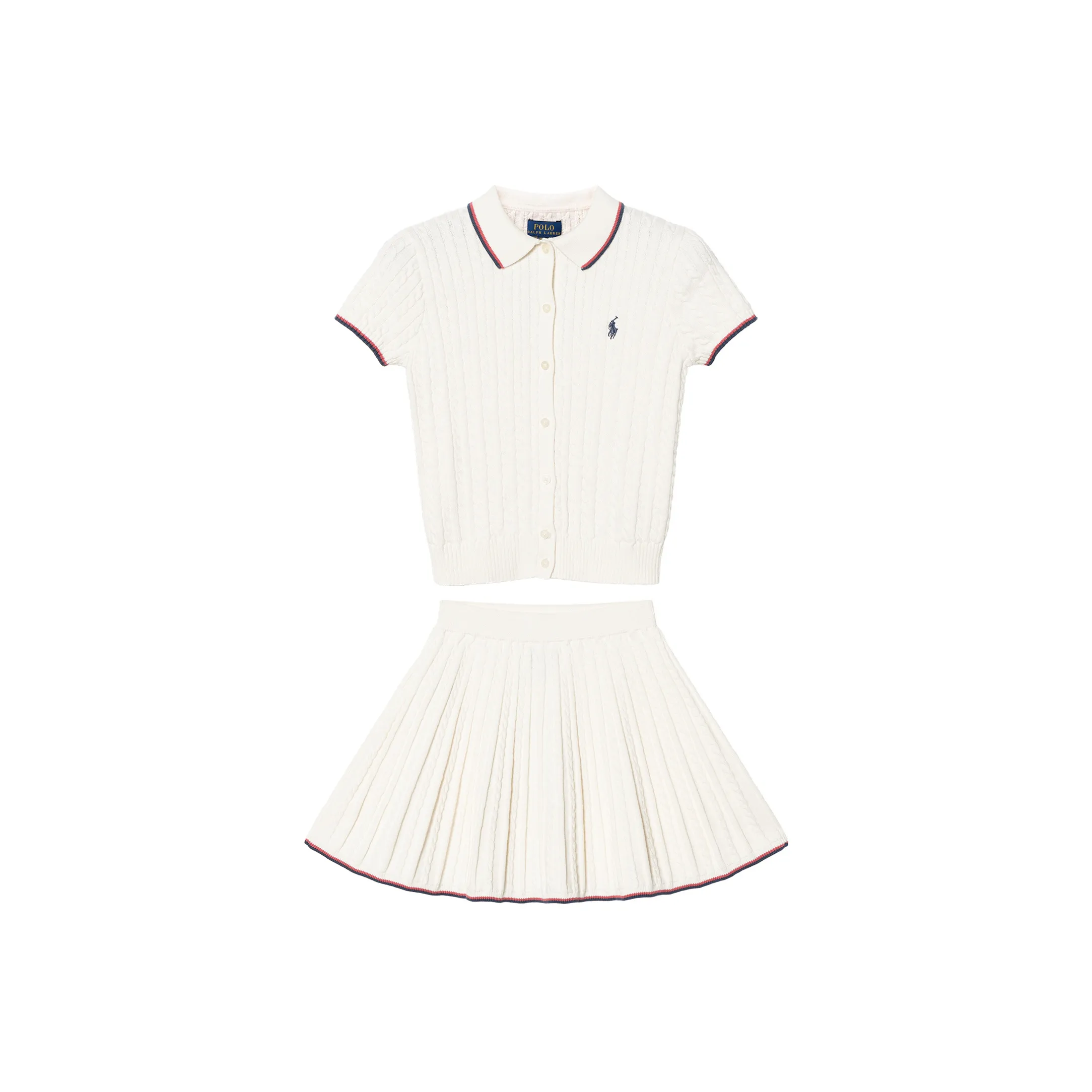 Детский комплект Polo Ralph Lauren с юбкой цвета экрю