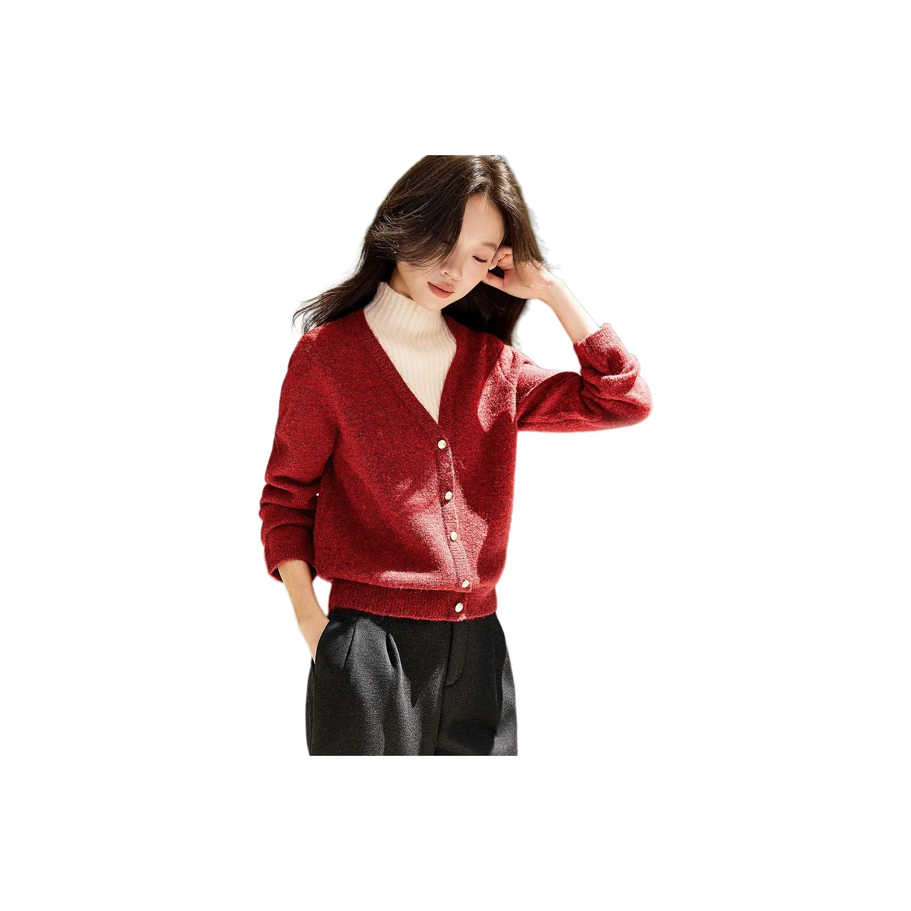 MOHANYIMEI Новогодний красный Женские Свитера