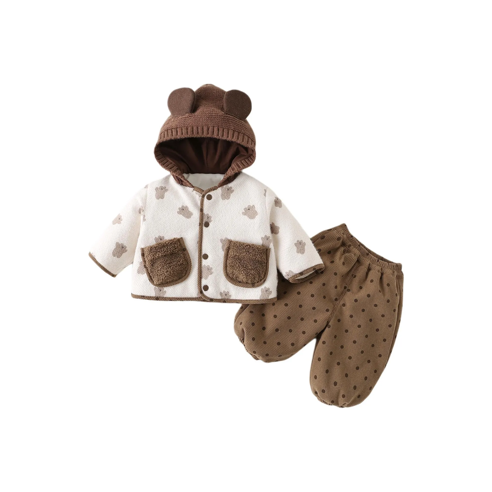 XiaoJinBu Пальто Брюки Одежда Комплекты