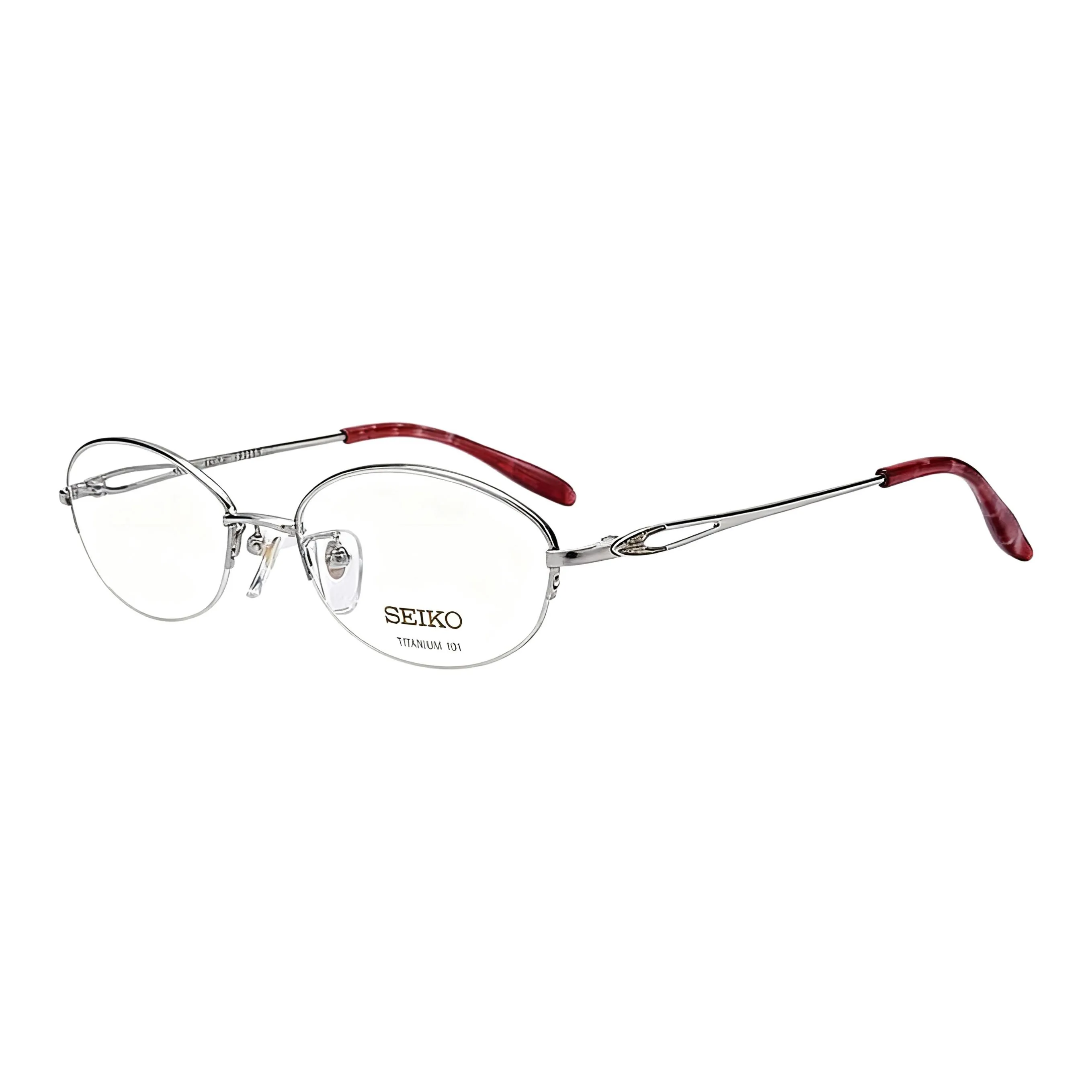 SEIKO Титан Материал Овал OPTICAL Очки Женские Серебряные