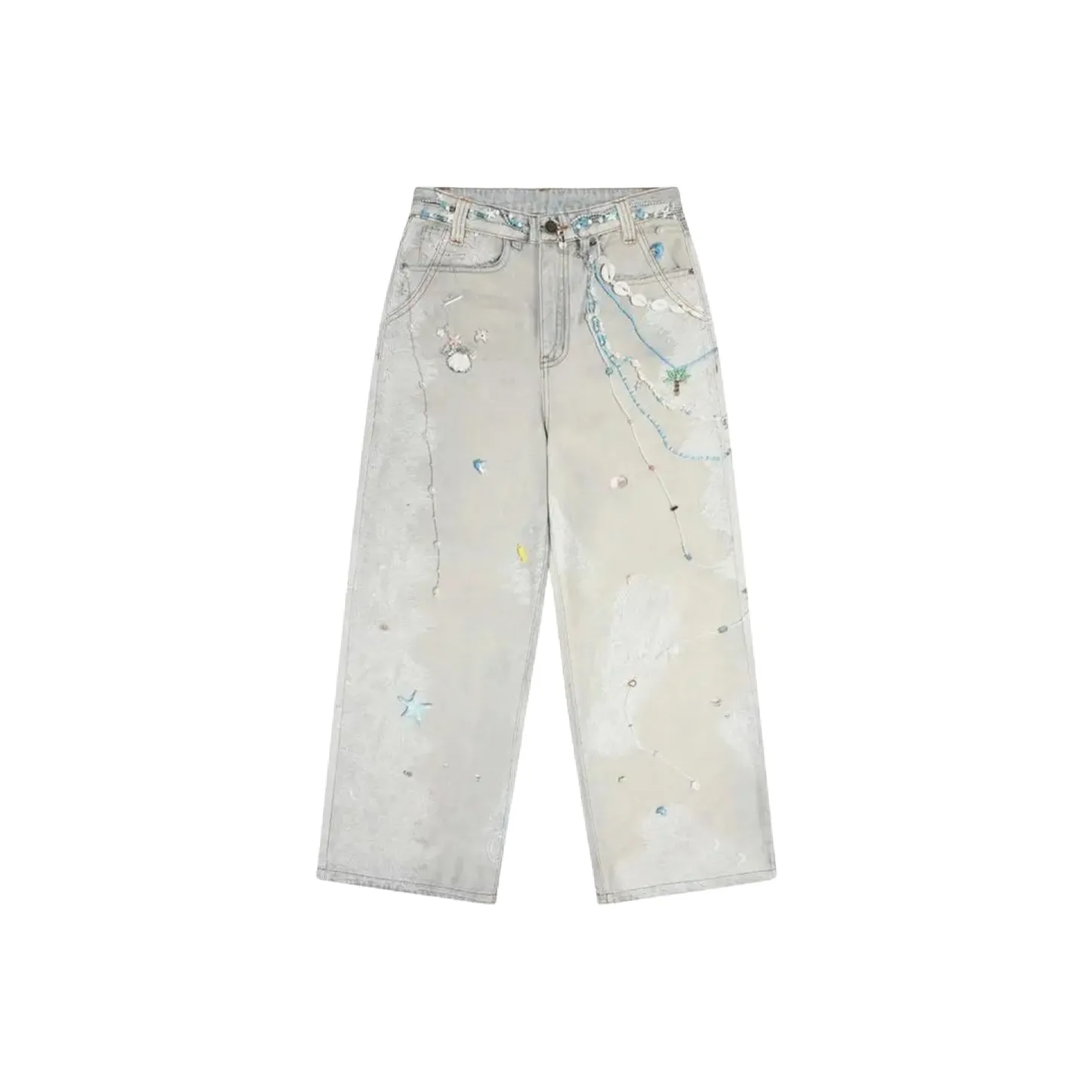 PEA Белый Унисекс Джинсы