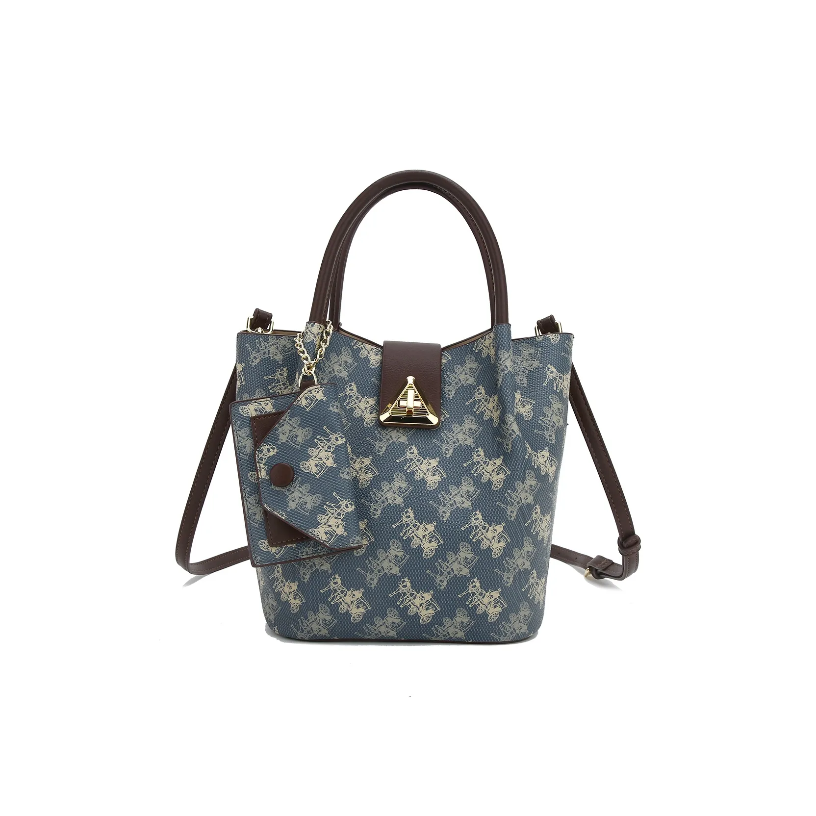 JANITINO Полиуретан ПУ (полиуретан) Сумка Женская Синяя