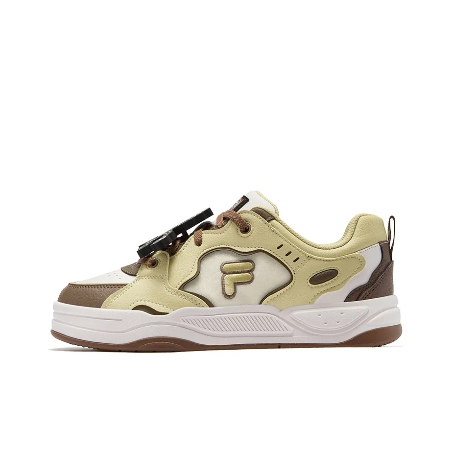 Mr Doodle x FILA FUSION BANK II DX Низкие Кроссовки для скейтбординга Женские Лесной мшистый Желтый