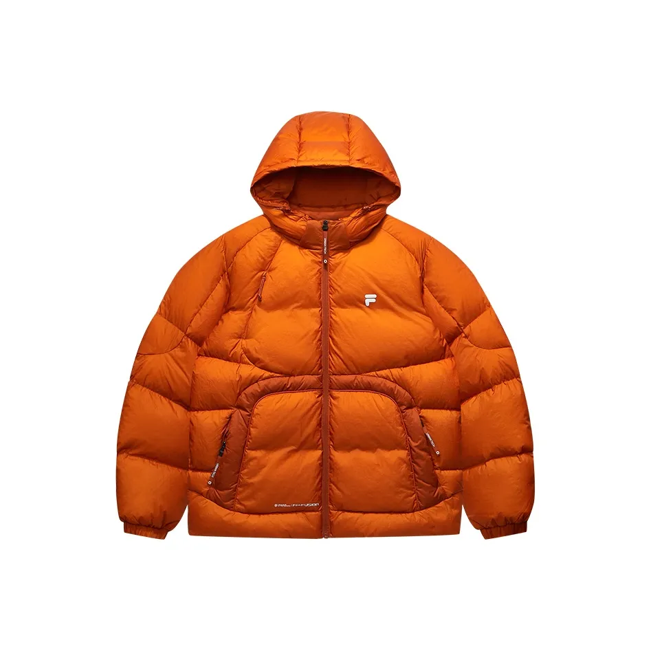 FILA FUSION Пуховик Мужской Темная Глина Оранжевый