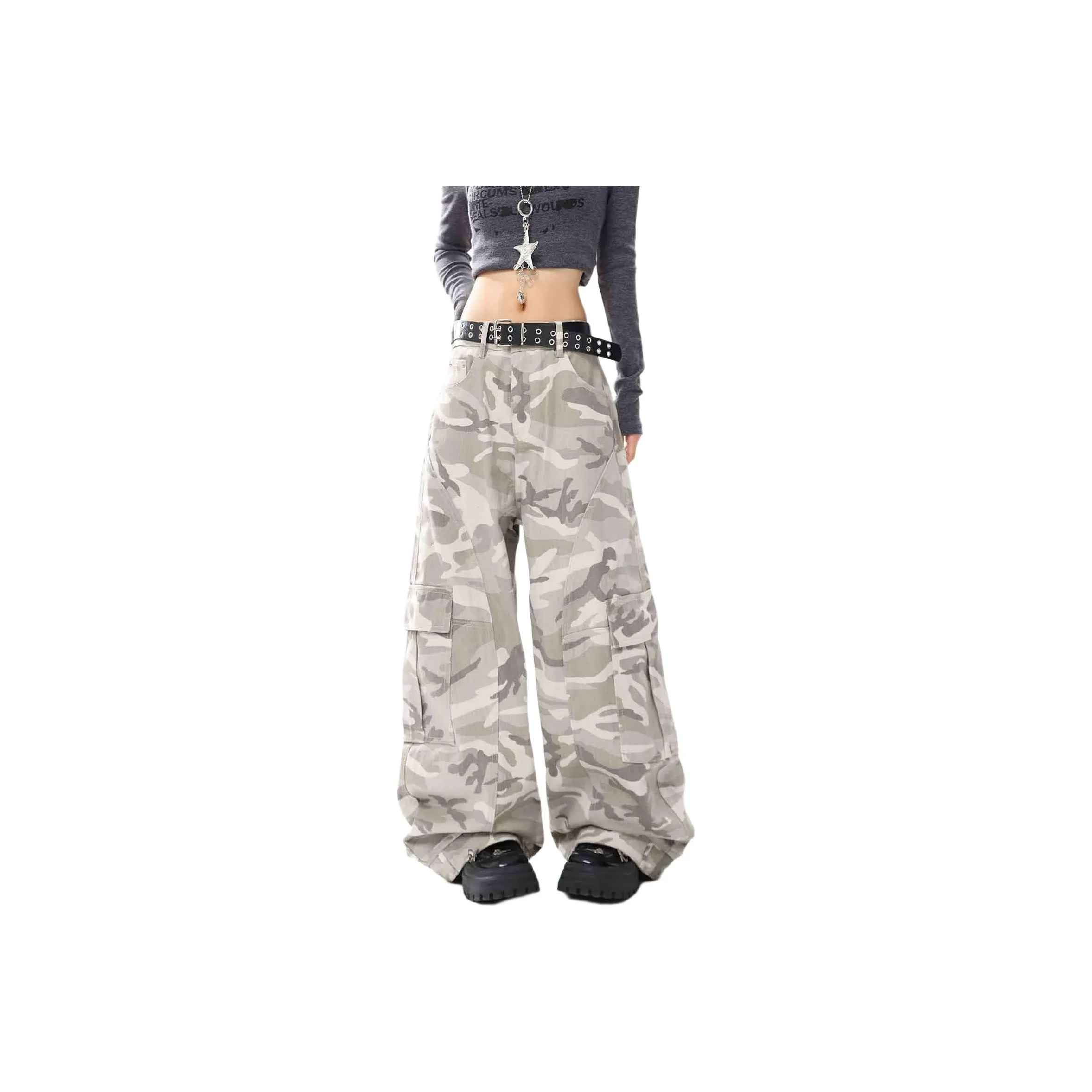 UNA RETA Камуфляж Унисекс Карго Брюки