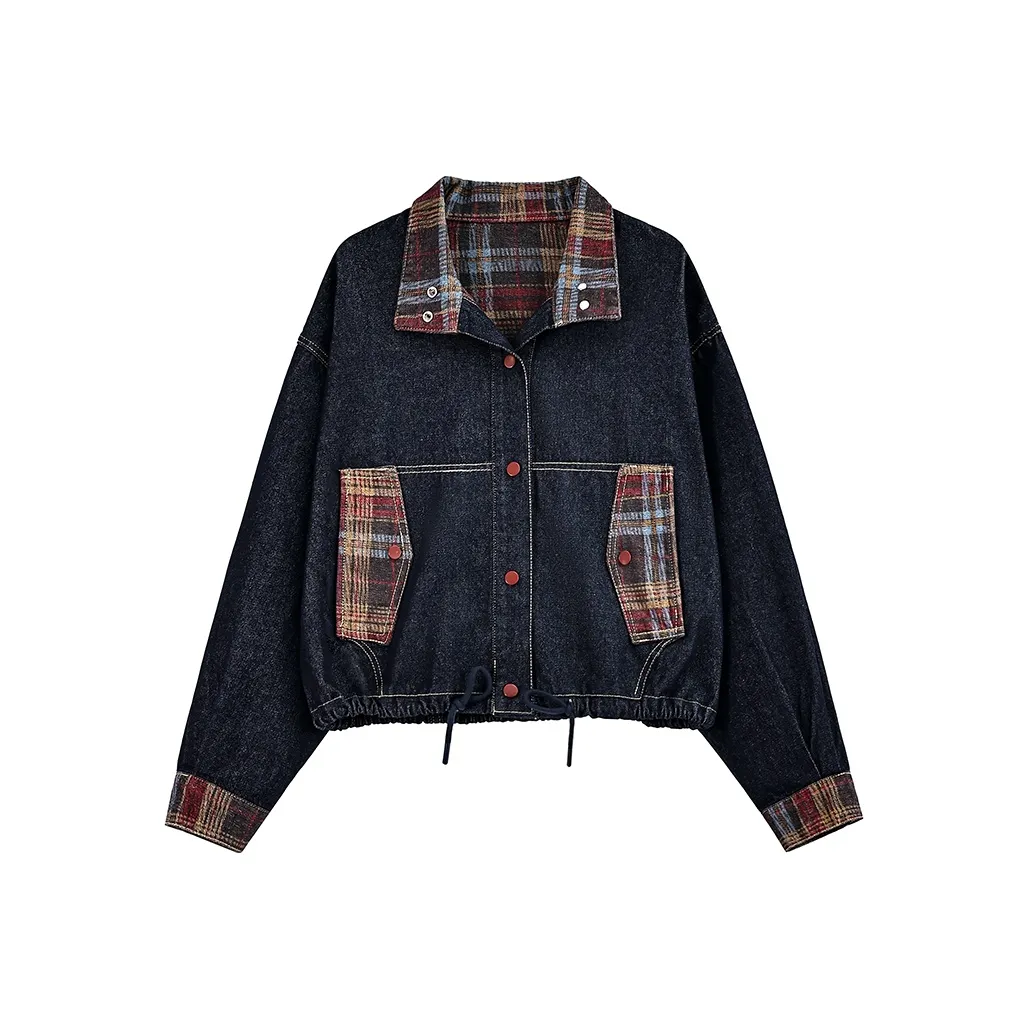 IWZI Темно-синий женский джинсовые куртки