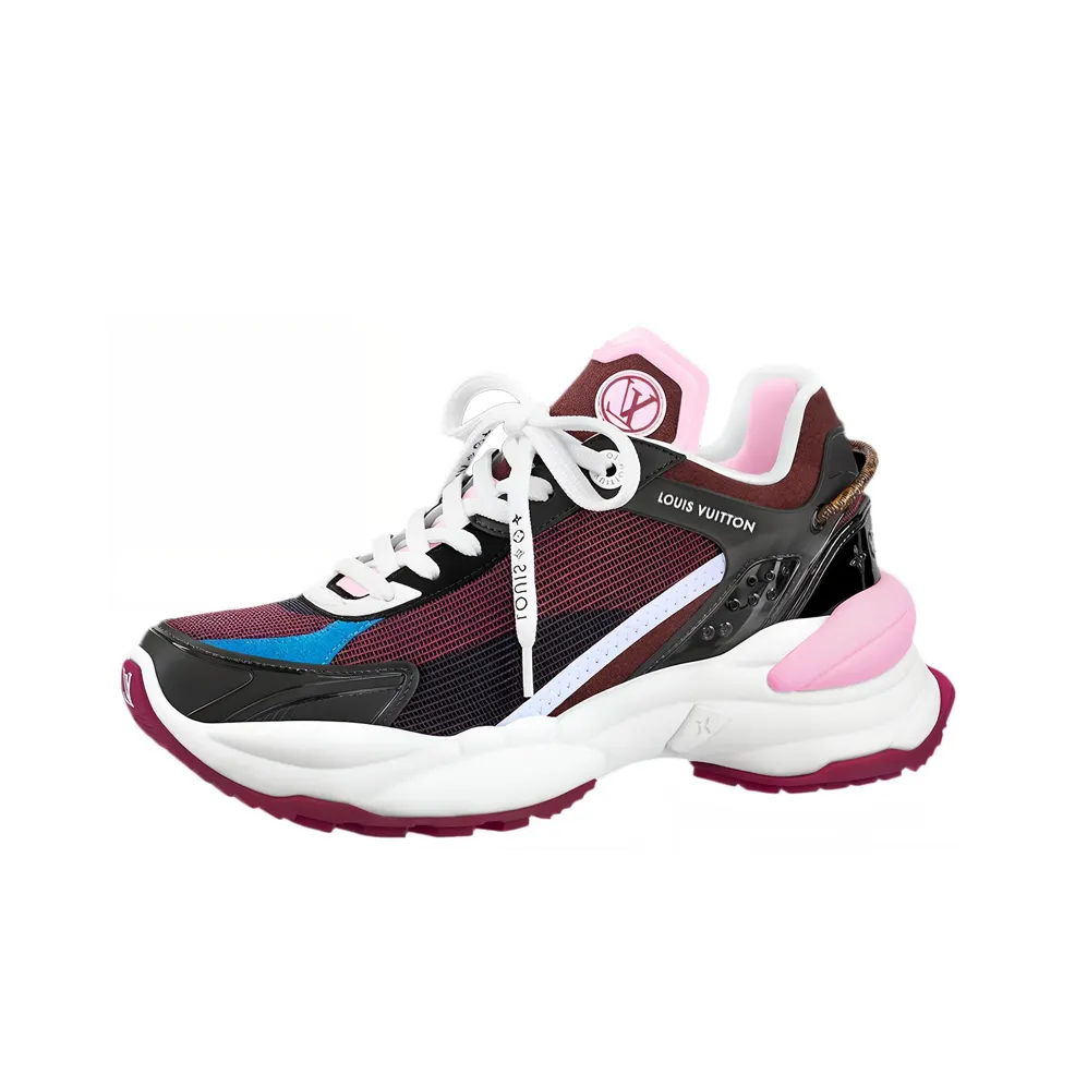 LOUIS VUITTON Run 55 Chunky Sneakers Women's Low Top Black/Red