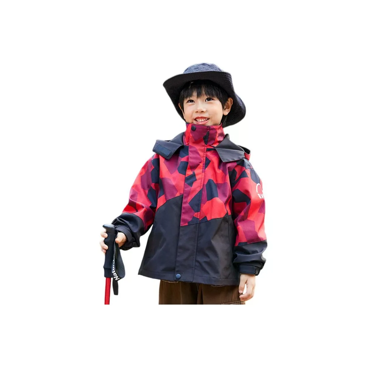 Aisina Красный Черный Пальто с Подкладкой и Лайнером Унисекс Ветровка