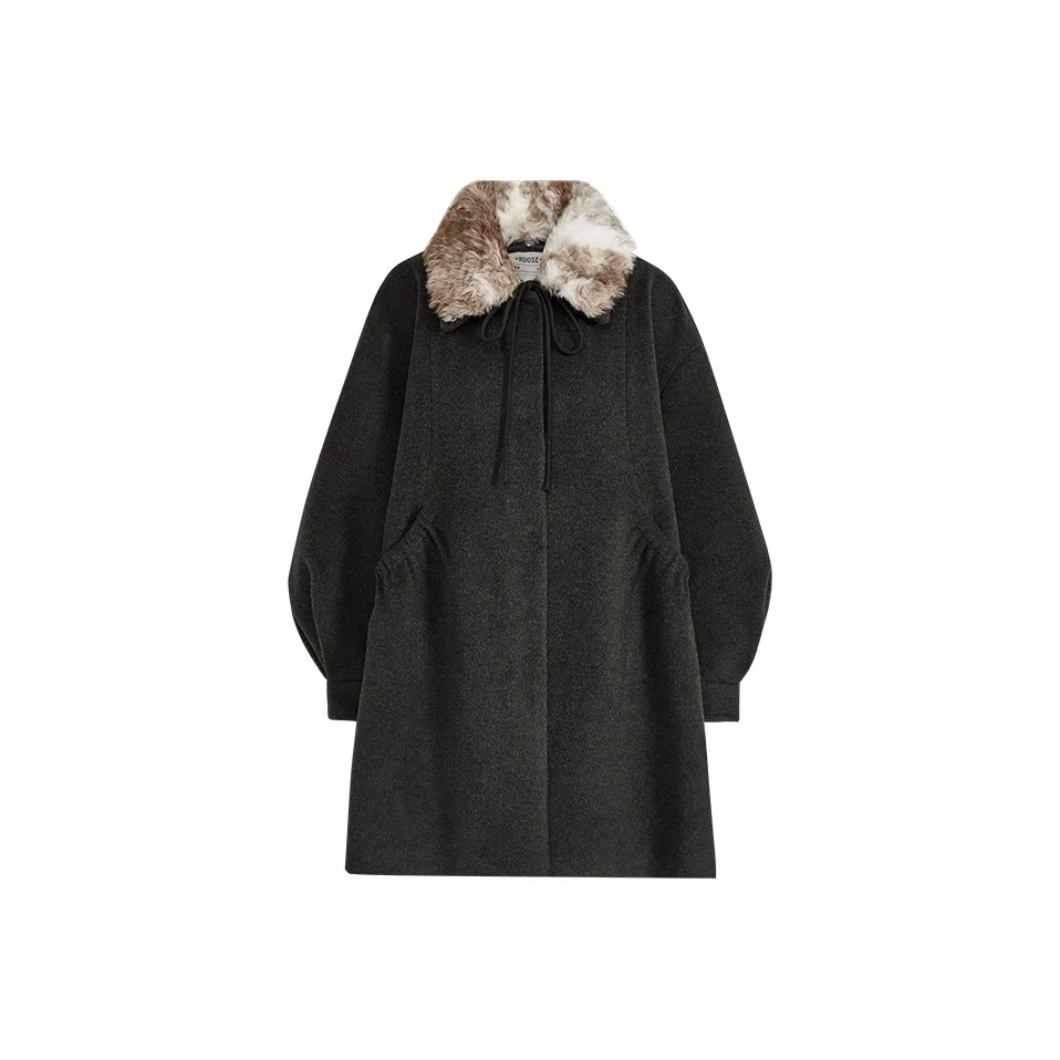 KUOSE Черный Серый Цвет Женское Пальто