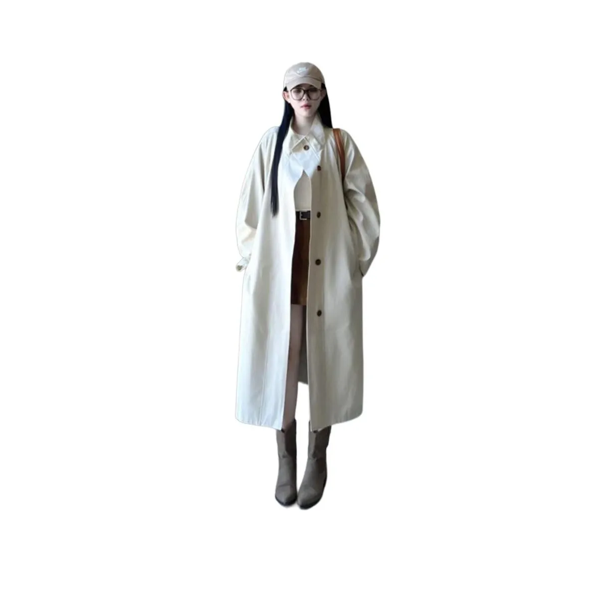 SIXUSICHOU Белый Унисекс Тренч