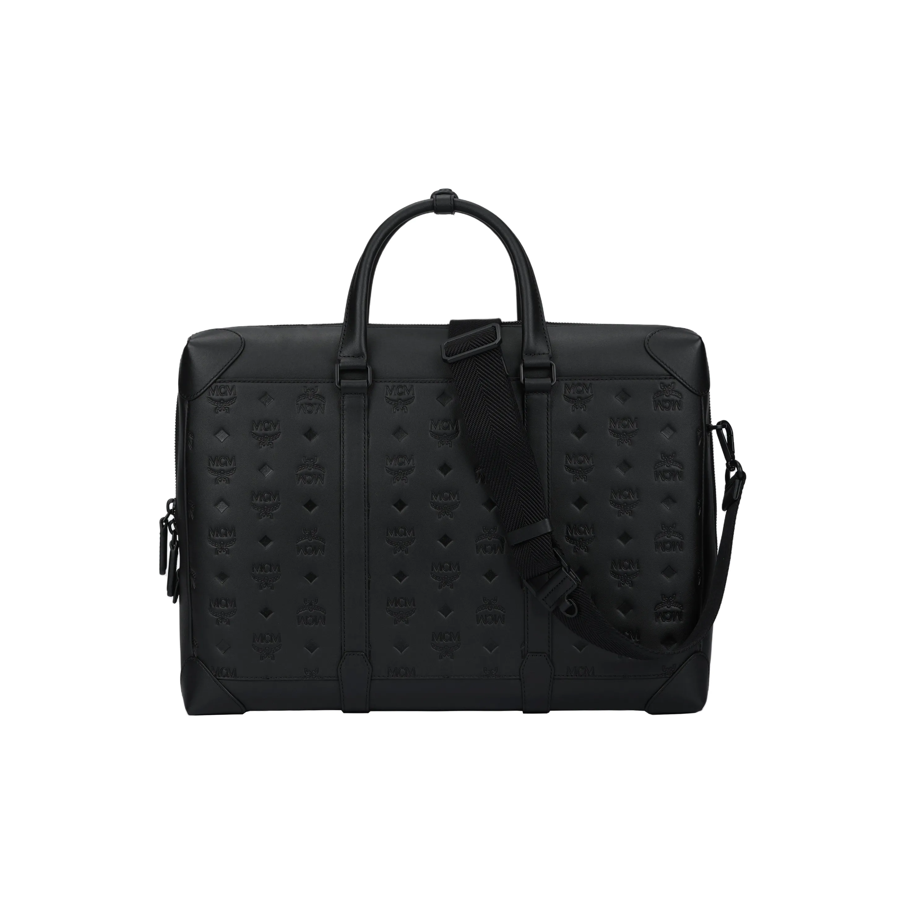 MCM Klassik Visetos Напп-Кожа Через плечо Сумка Большая Унисекс Черная