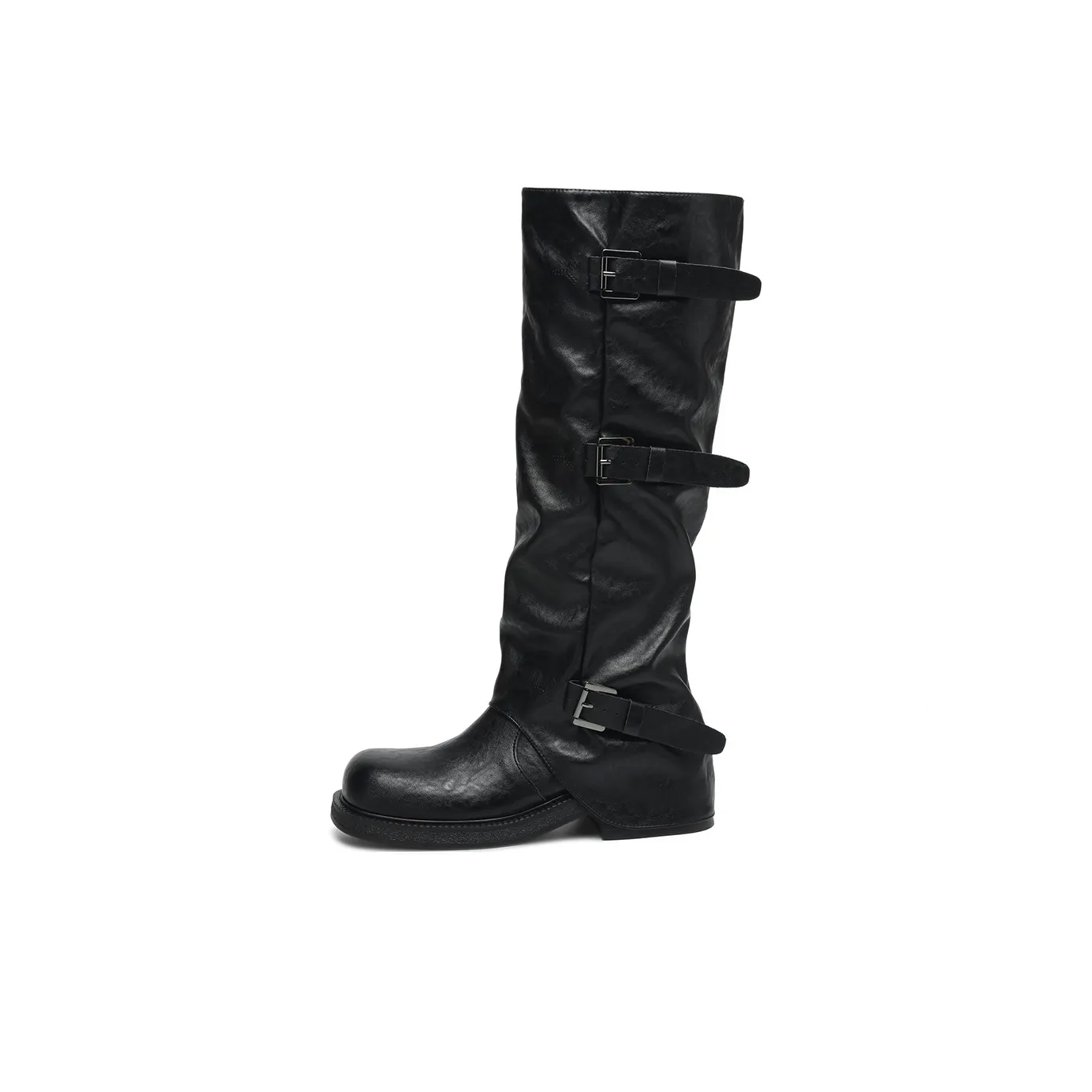 BOERDIQI Foldover Ботинки Колено Высокие сапоги 4,5 см Женские