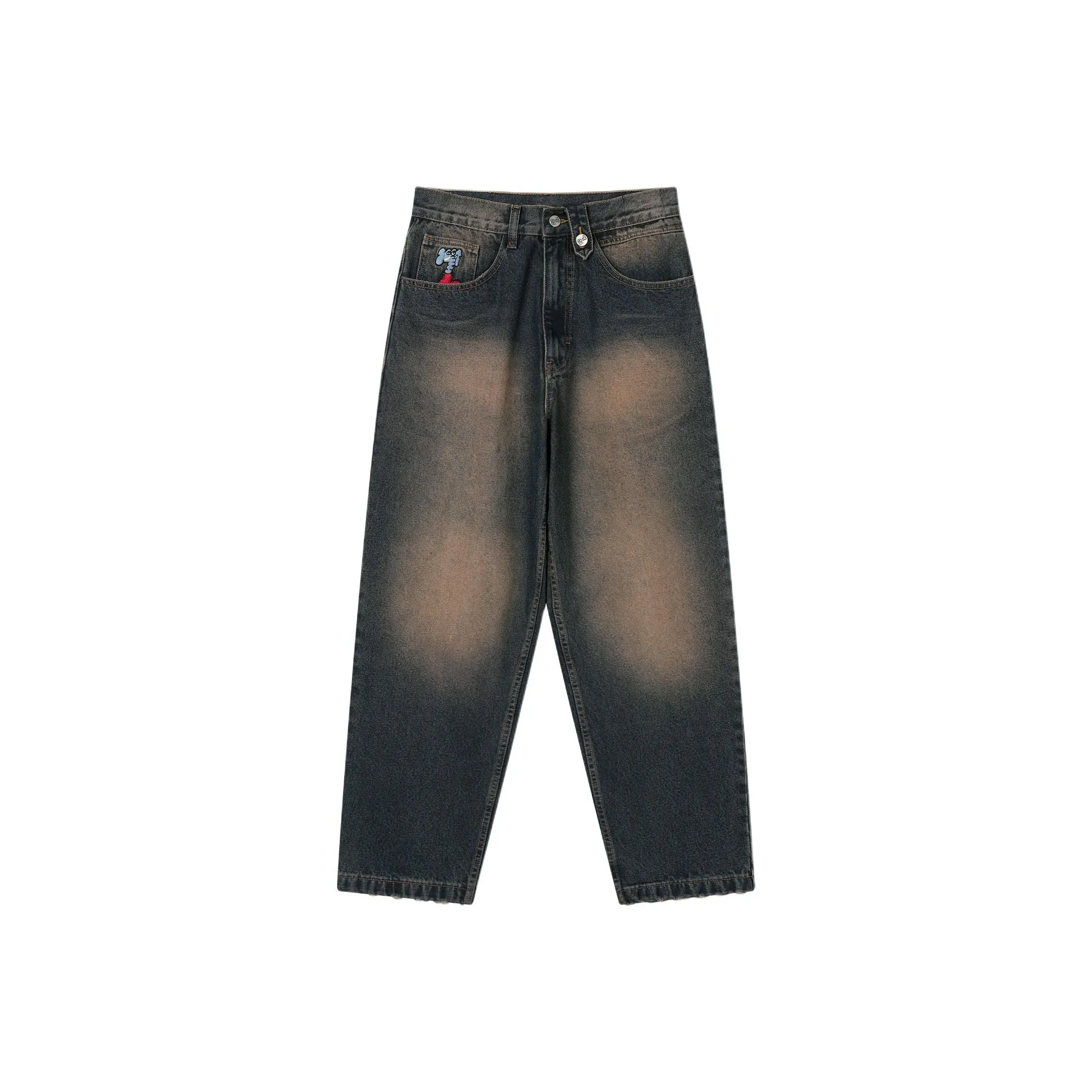 MIND ERROR Темно-синий Унисекс Джинсы