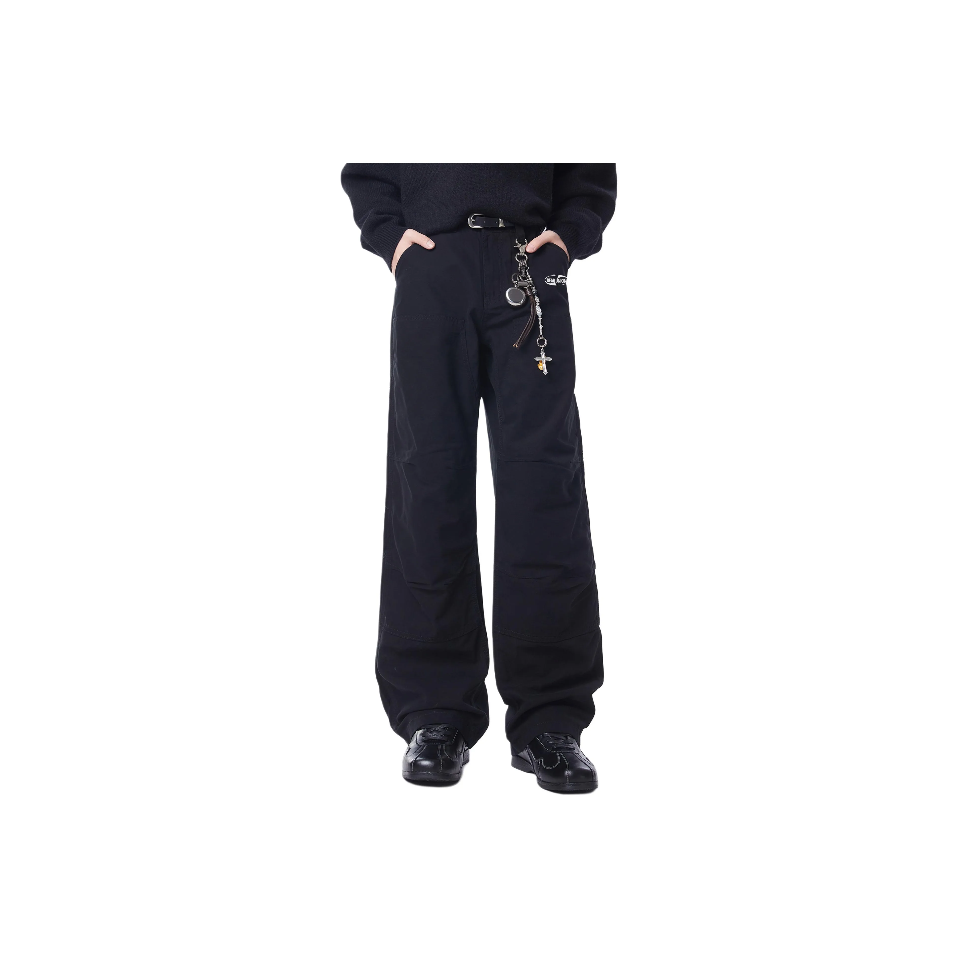 BEAR UNION Черный С подарками Съемная застежка-булавка Унисекс Джинсы