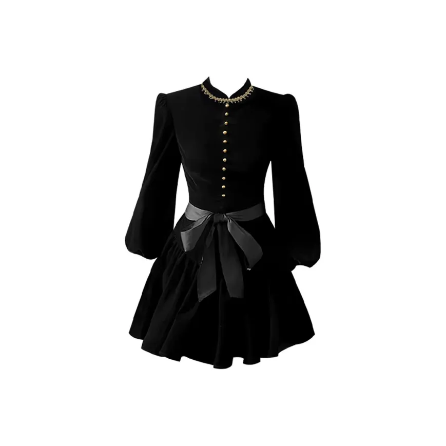 DANCANG Длинное платье с длинными рукавами женское