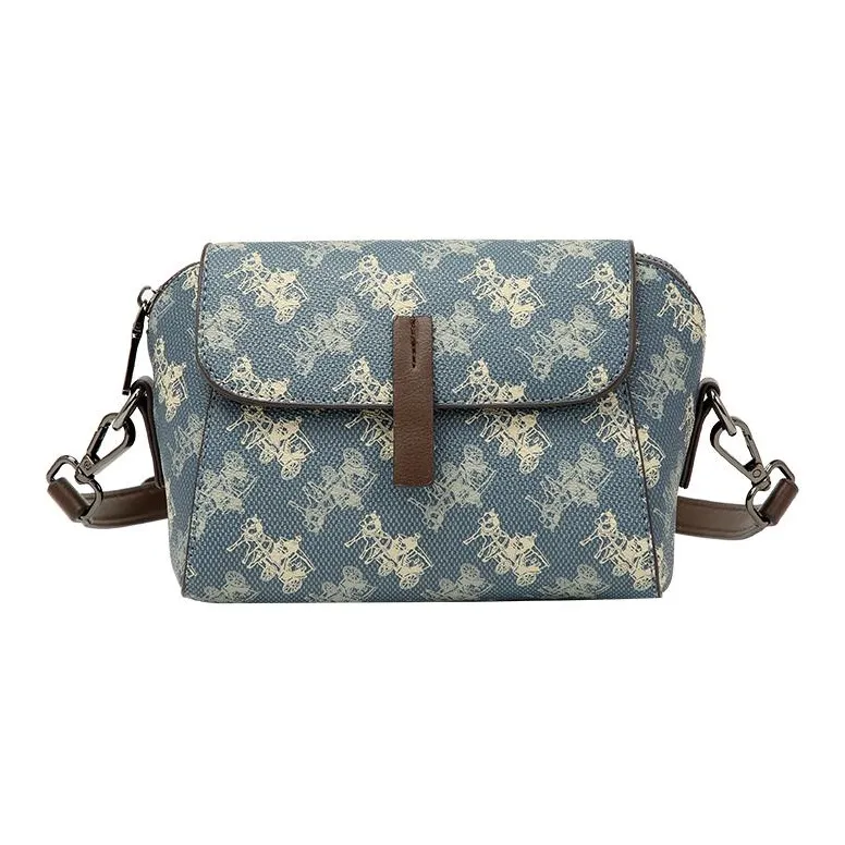 OUBOTE Сумка через плечо из коровьей кожи женская синяя