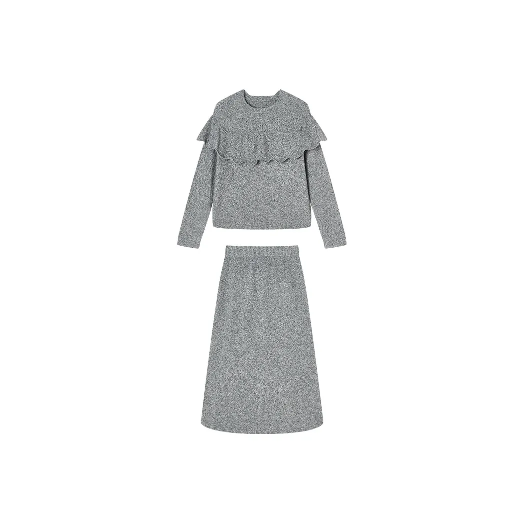 XIANGYING Светло-серый женский комплект с юбкой