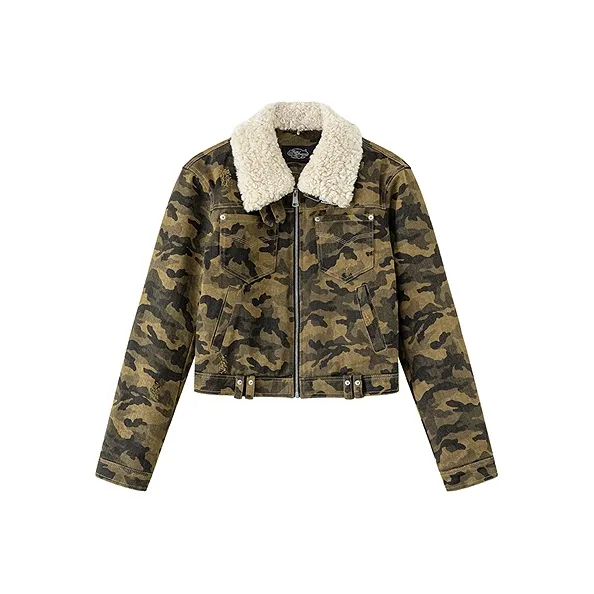 CHUU Зеленый камуфляж Женские пуховики