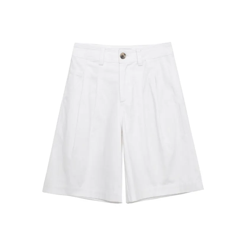 UNSPECIFIED Широкие штаны с широкими складками длина до колена женские