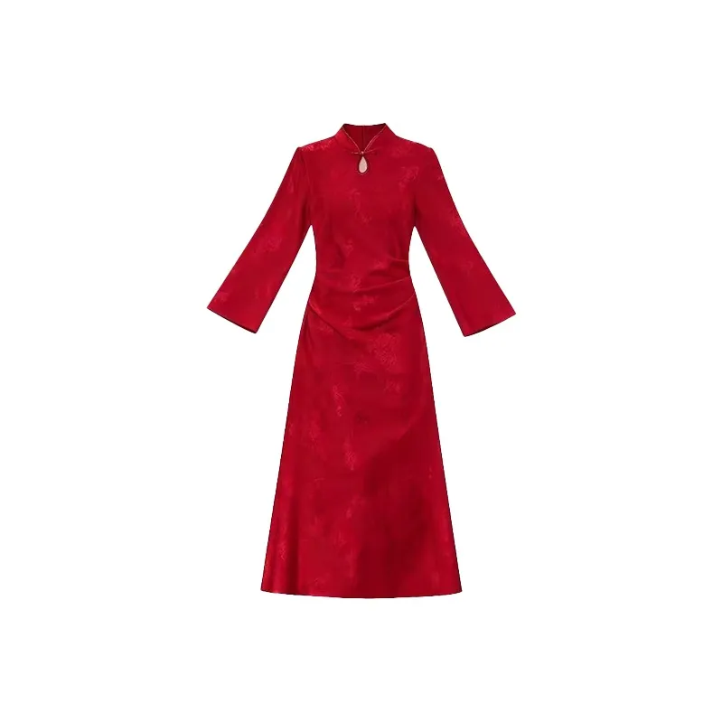 SCCREBEL OFFICIAL Длинное платье с длинными рукавами женское