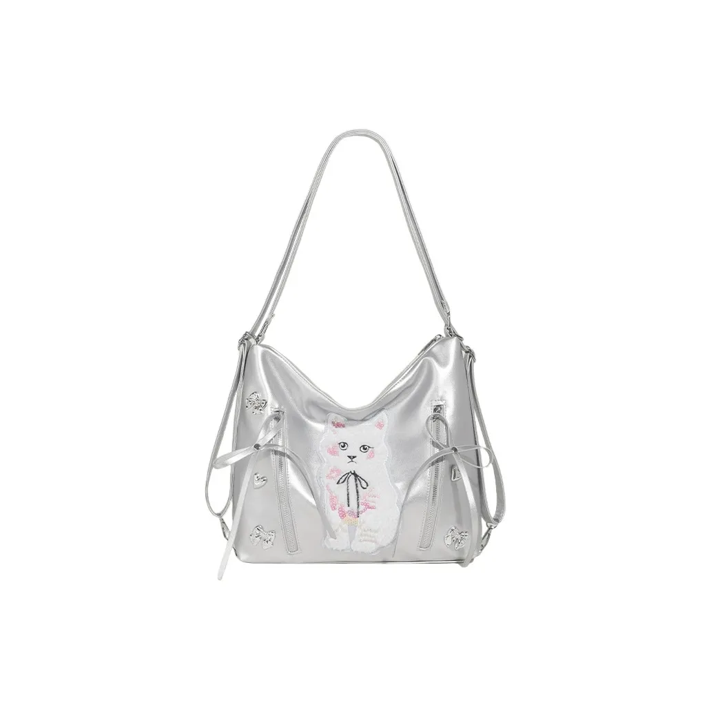 MARKANGARO ПУ (полиуретан) Сумка через плечо Женская Лунный свет Серебристый Звездный Путь Черный