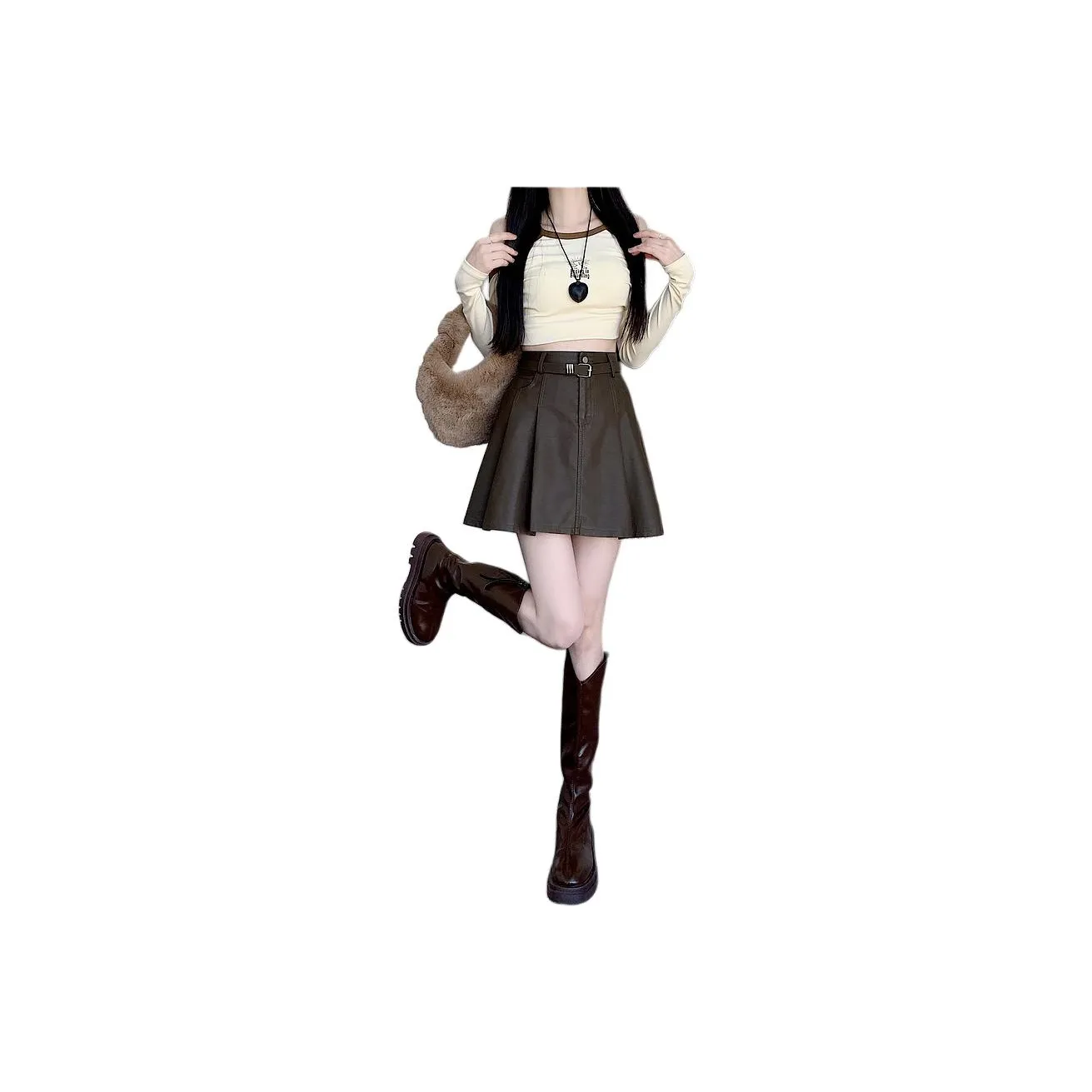 Amyway Кожаные короткие юбки для женщин