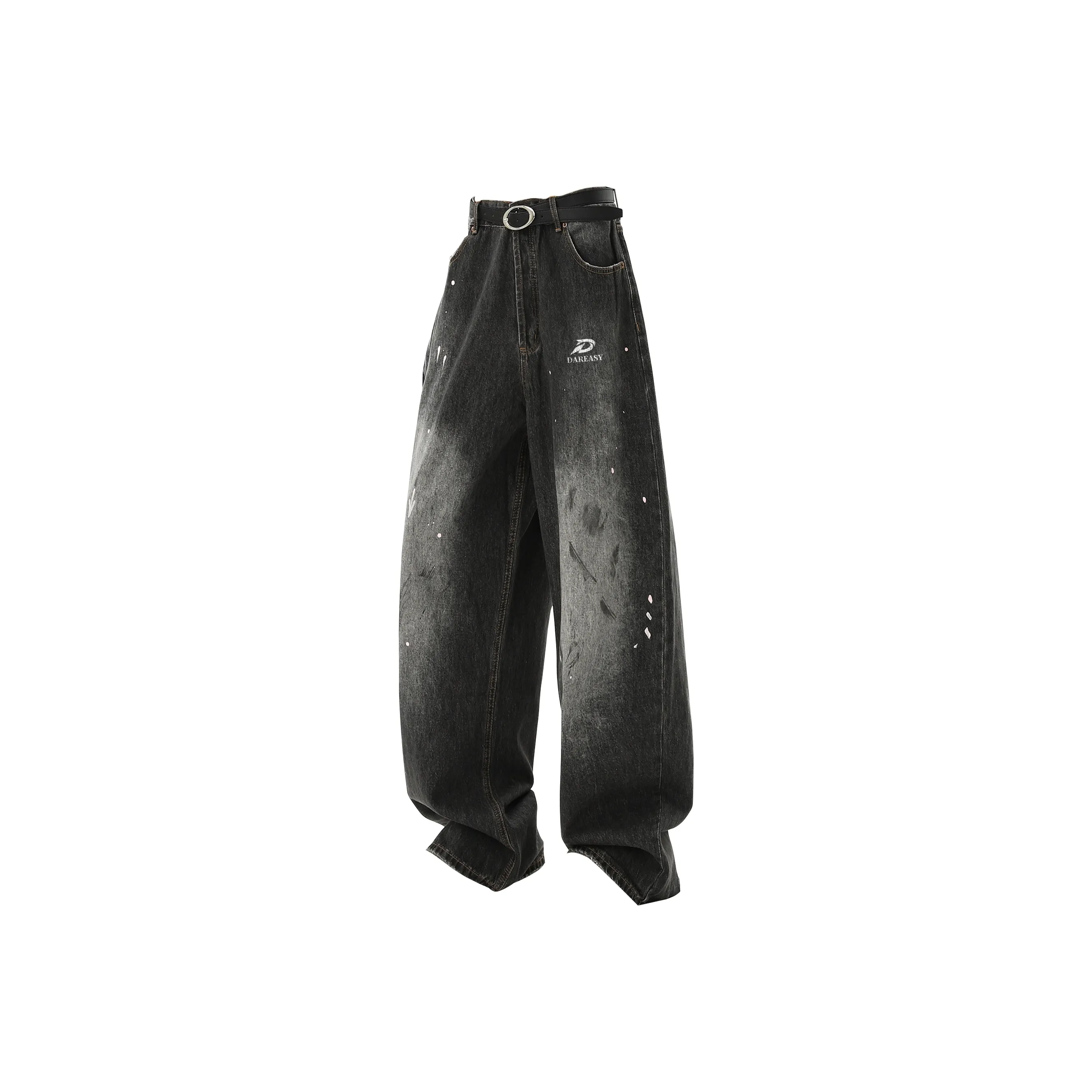 DAREASY Черный Серый Цвет Унисекс Джинсы