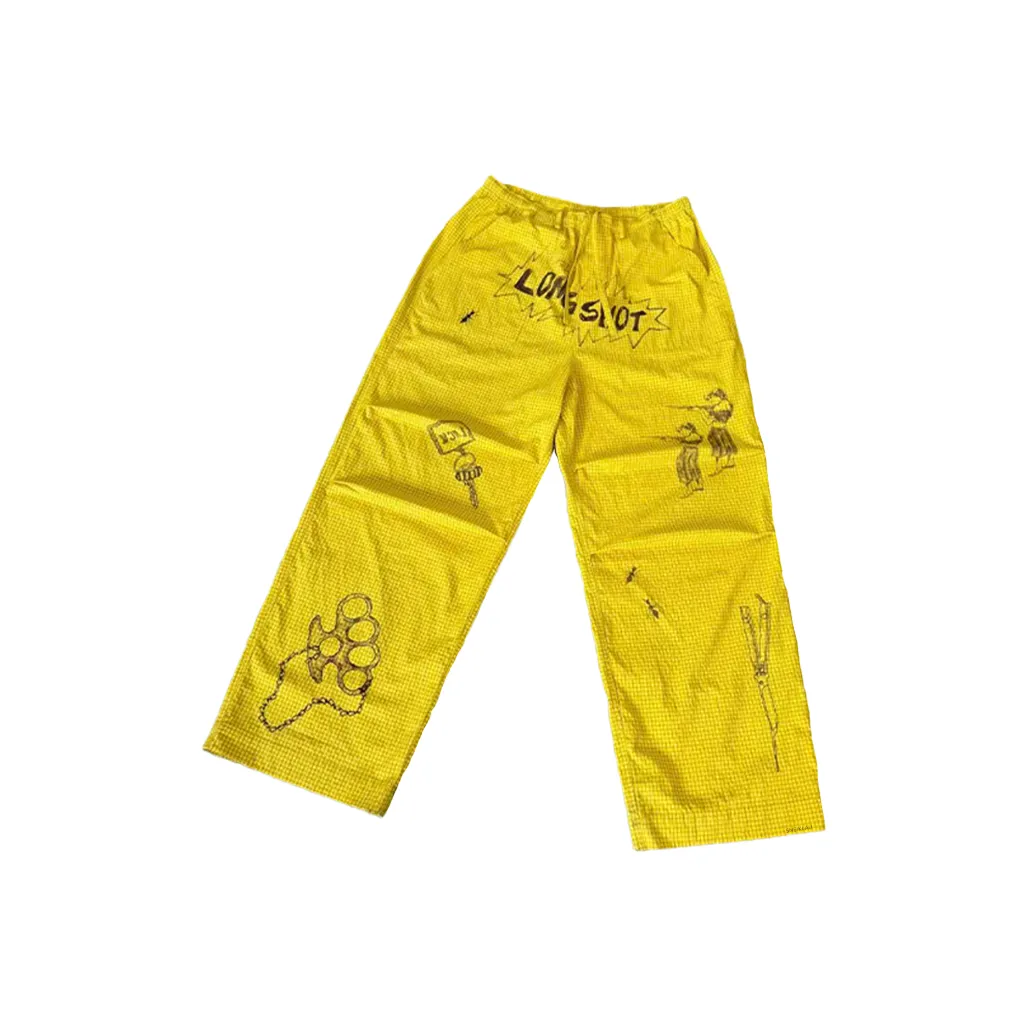 SNEIKLAU Желтый Унисекс Повседневные Штаны