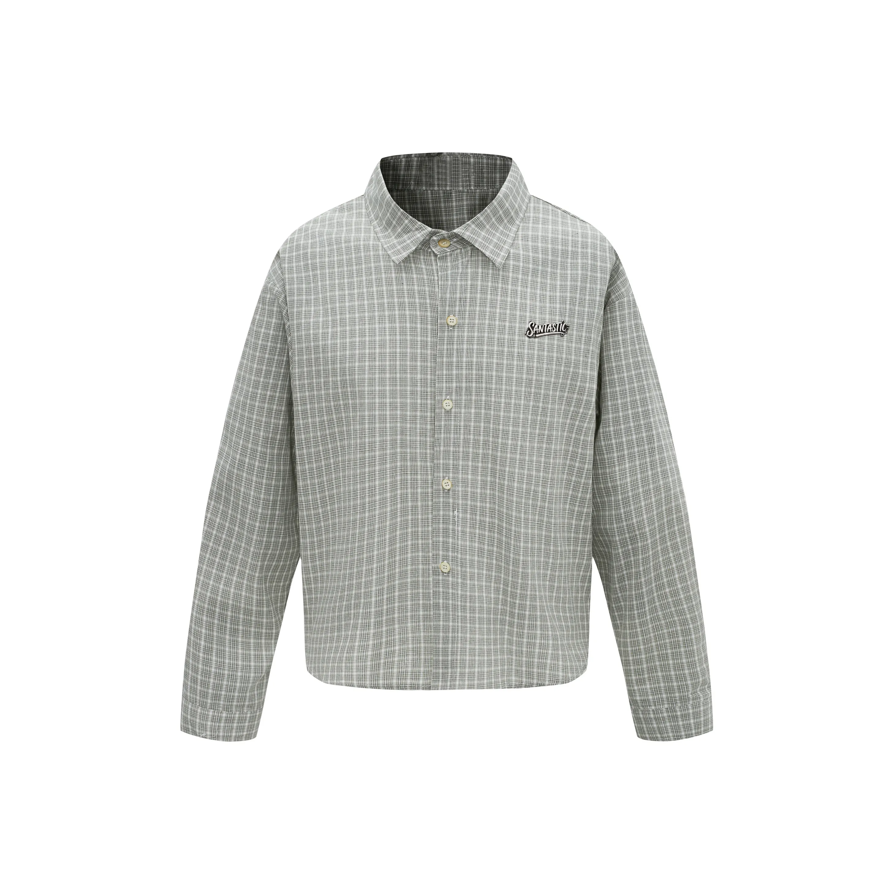 SANTASTIC Серый Зеленый Клетка С Включенными Съемными Логотипами Металлический Нагрудный Значок Унисекс Рубашки