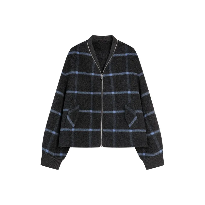 ELLE Женское пальто в синем клетчатом узоре