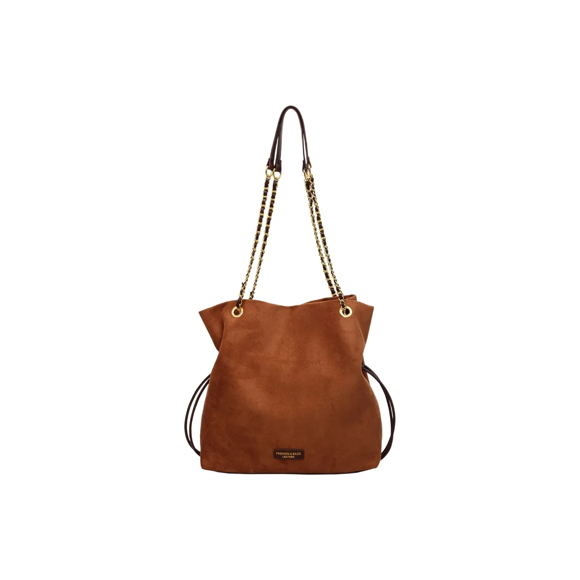 PINK·LAND Замша Ведрообразная Сумка Плечевая Сумка Женская Коричневый Кофейный Черный Экрю Зеленый