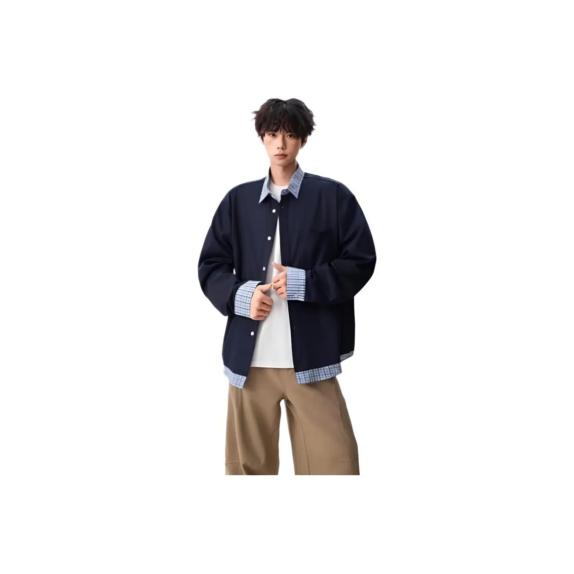 LH HOMME Темно-синие мужские рубашки