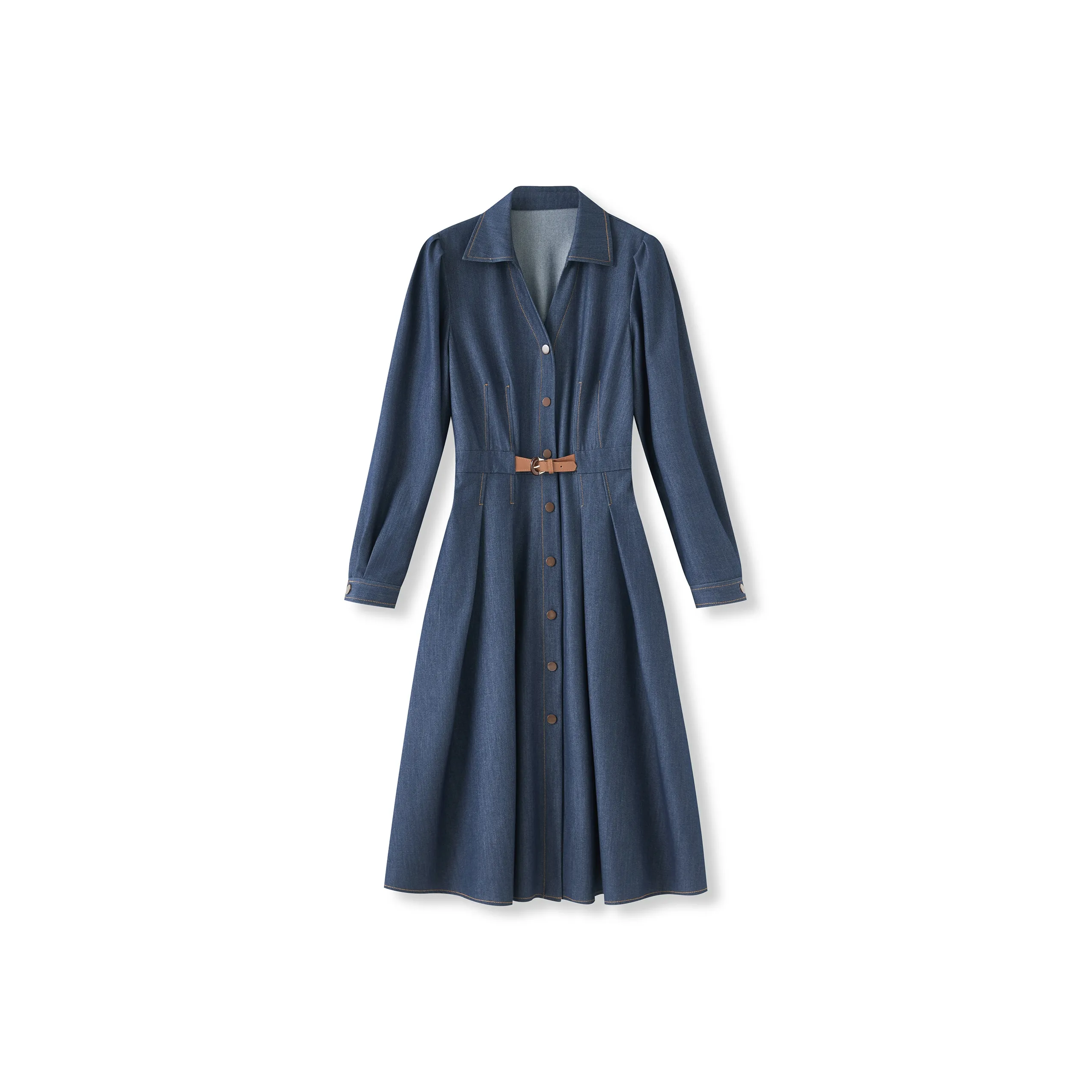 MH Синий Женские Длинные Платья с Длинными Рукавами