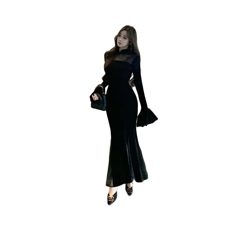 BONAS Длинное платье с длинными рукавами женское