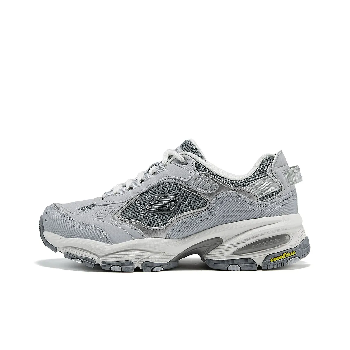 Skechers AIR COOLED MEMORY Устойчивый к истиранию Дышащая Походная обувь Женская Серый Серебряный